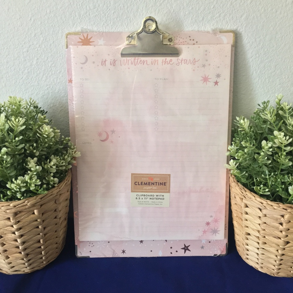 Moon and Stars Clipboard and Notepad Set by Clementine